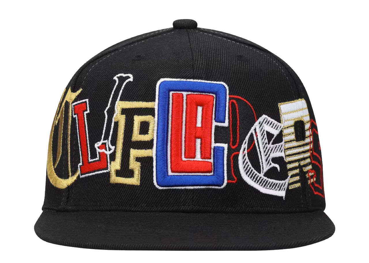 Mitchell & Ness LA Clippers Hype Type Snapback Hat Black (M)