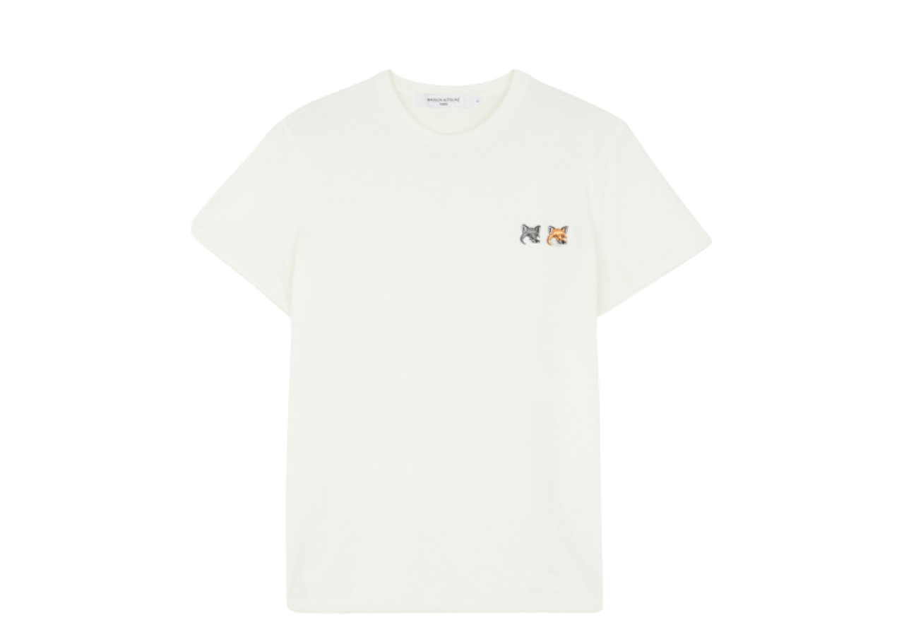 Maison Kitsune Double Fox Head Patch Classic T-Shirt (M)
