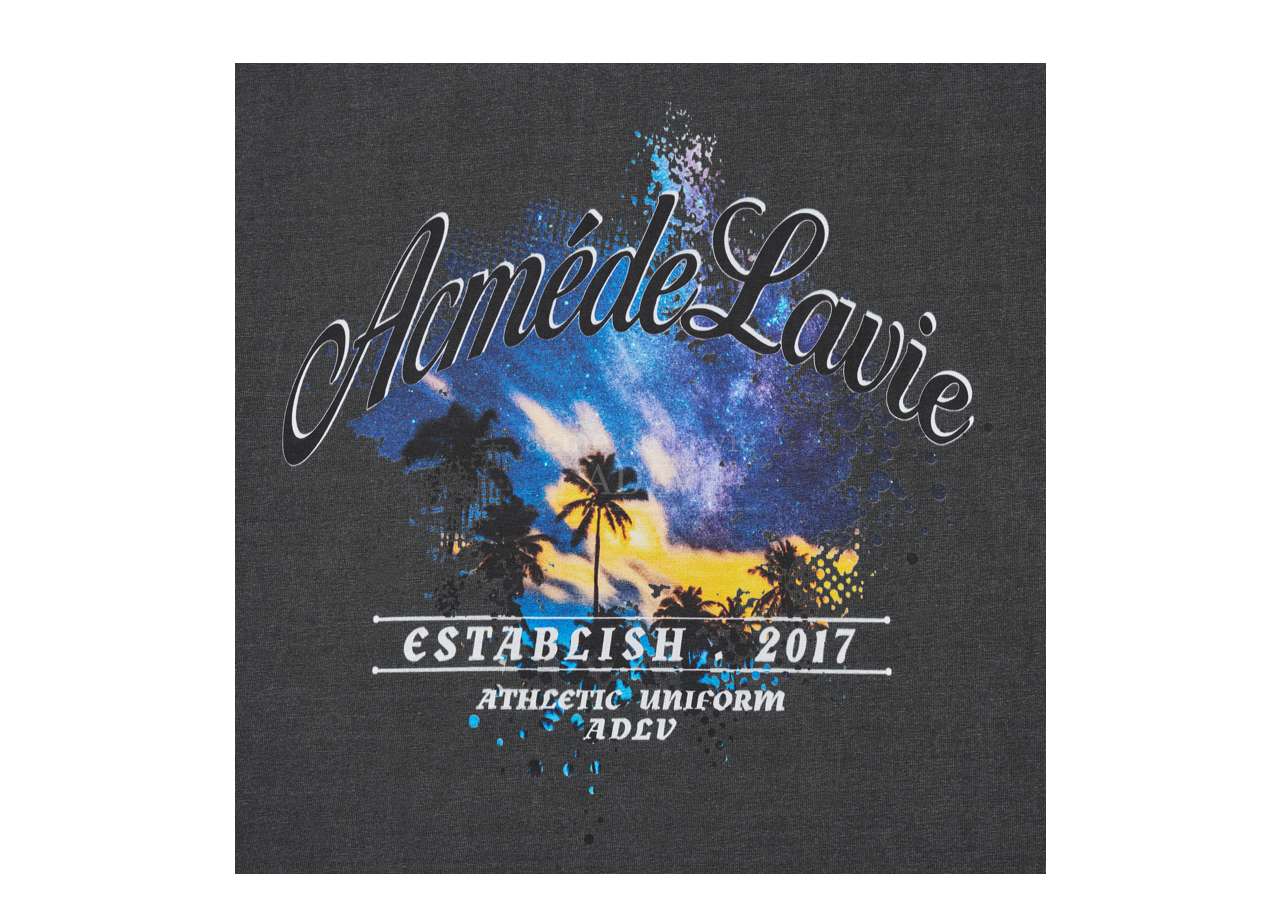 ADLV X LISA Tropical Script Logo T-shirt Charcoal - photo 3