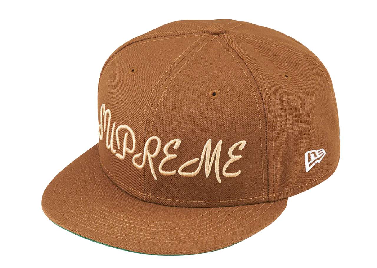 Supreme Script New Era Cap Brown