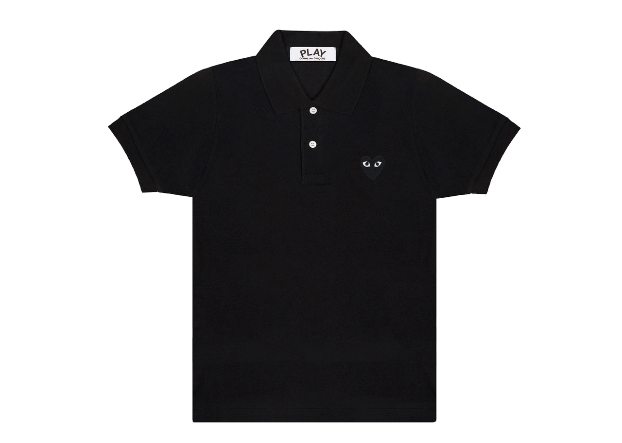 Comme Des Garçons Play Black Emblem Polo Black