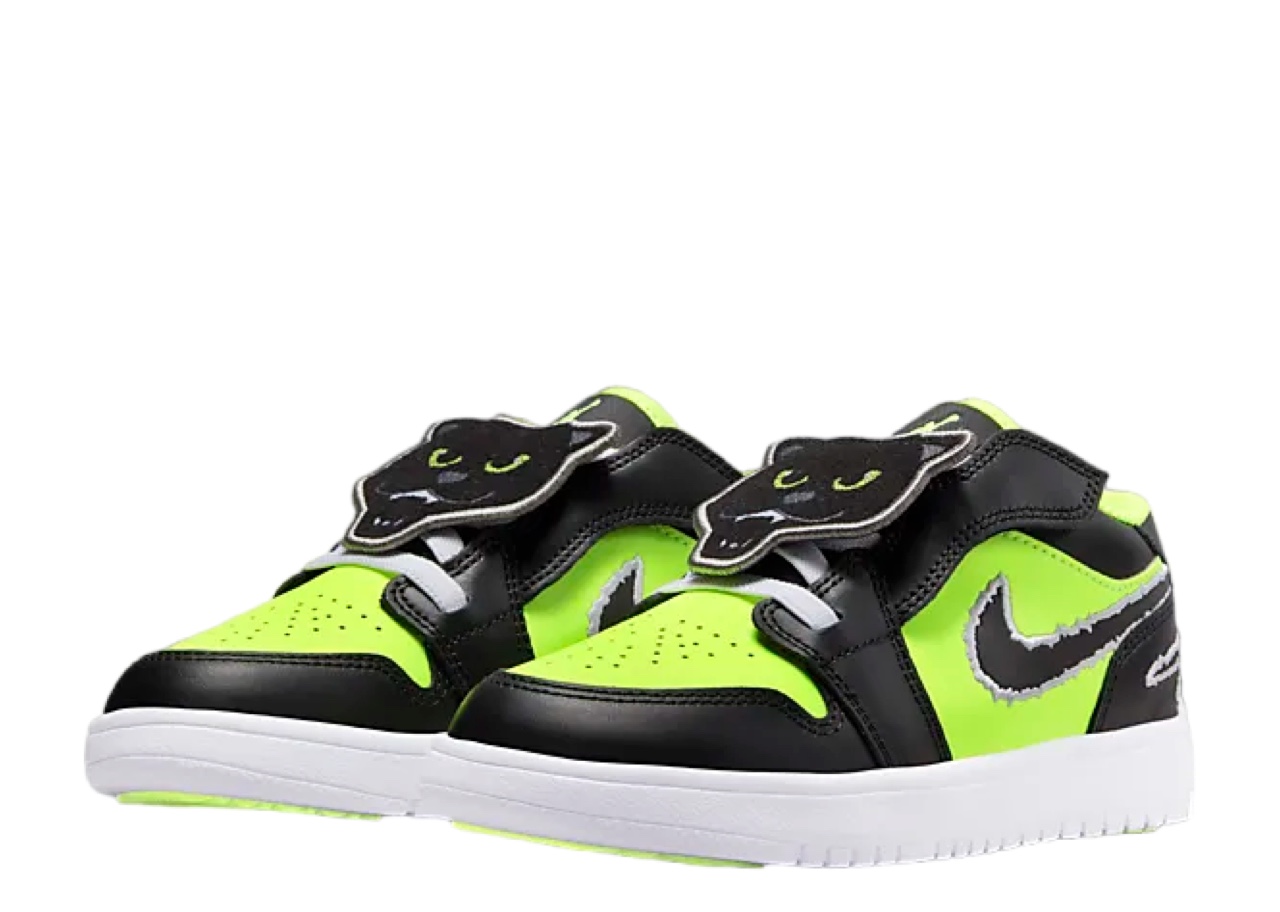 Air Jordan 1 Low Alt SE Black Cat Volt (Pre-School) - photo 2
