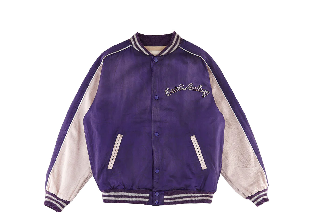 Saint Mxxxxxx x Shermer Academy Sukajan Jacket Purple Pink