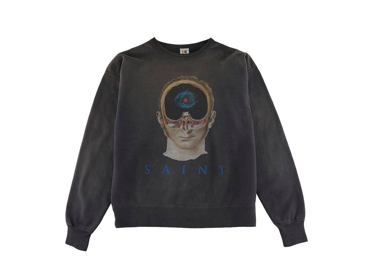 Saint Mxxxxxx Face Sweatshirt Vintage Black