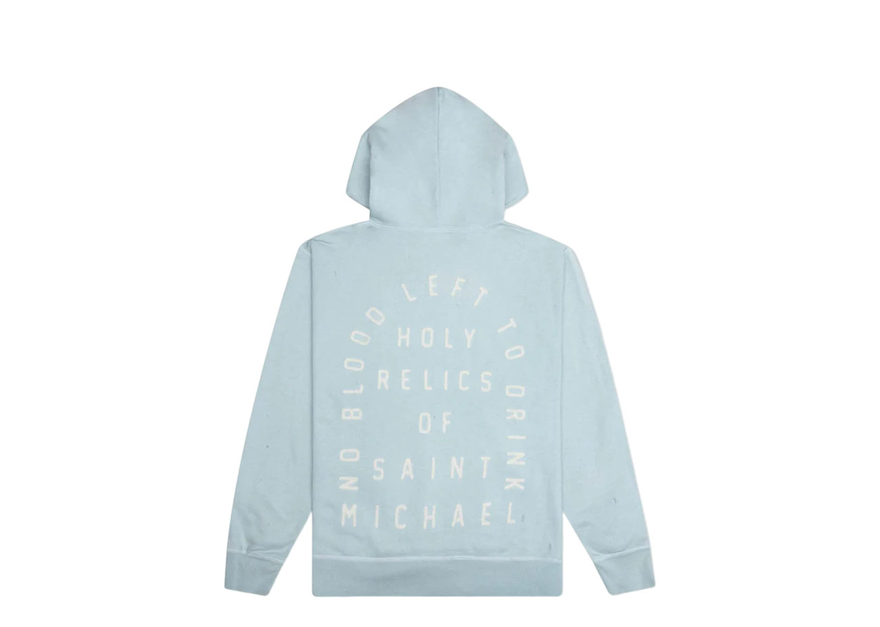 Saint Mxxxxxx Felt Hoodie Vintage Blue