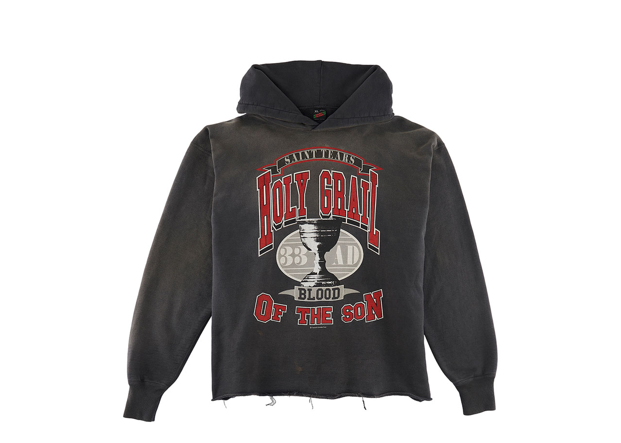 Saint Mxxxxxx x Denim Tears Holy Grail Hoodie Vintage Black