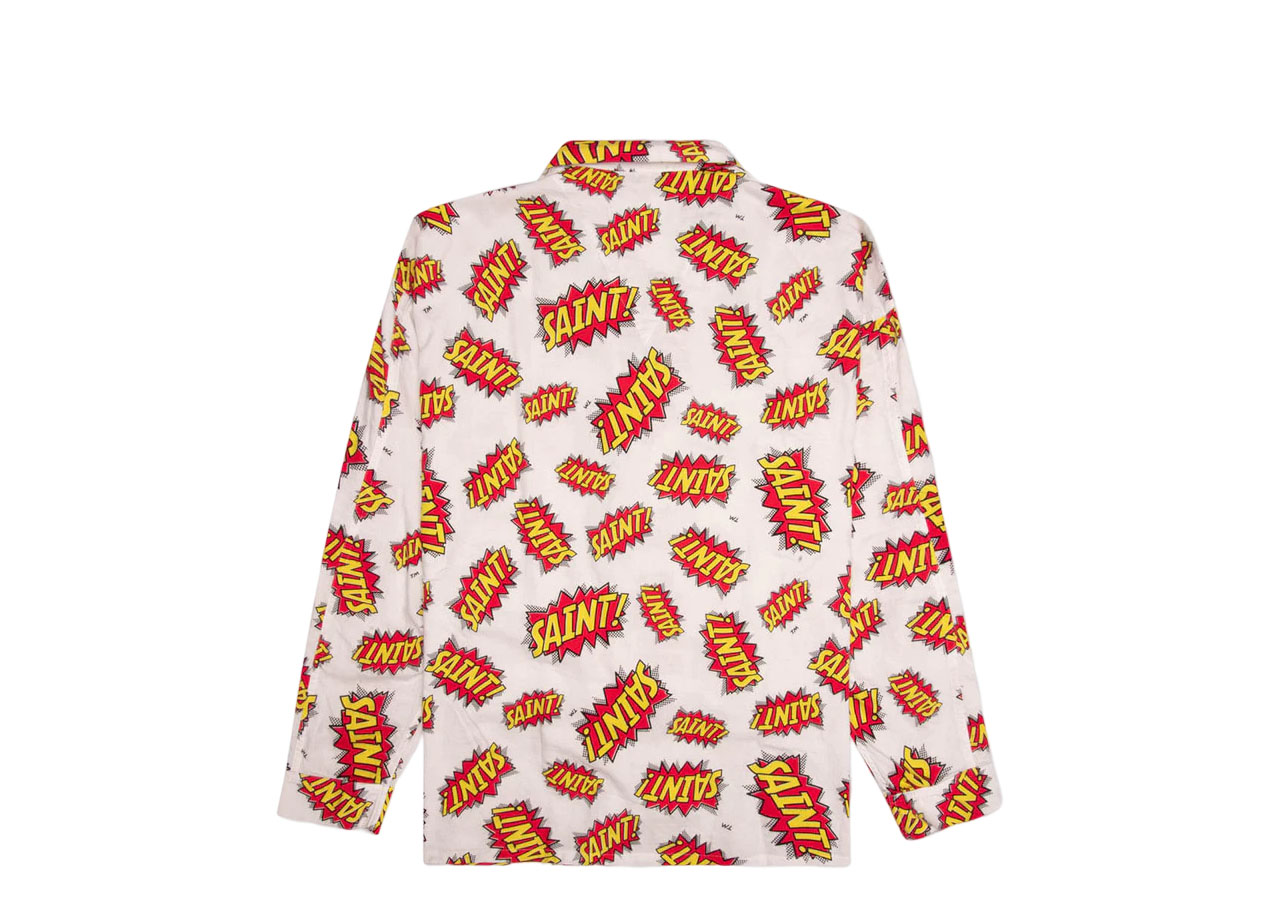 Saint Mxxxxxx Pow Pajama Shirt White Red - photo 2