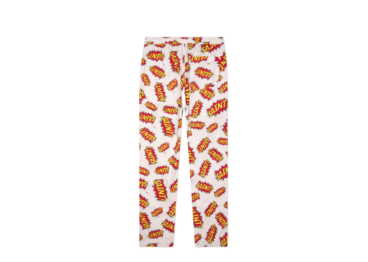 Saint Mxxxxxx Pow Pajama Pants White Red