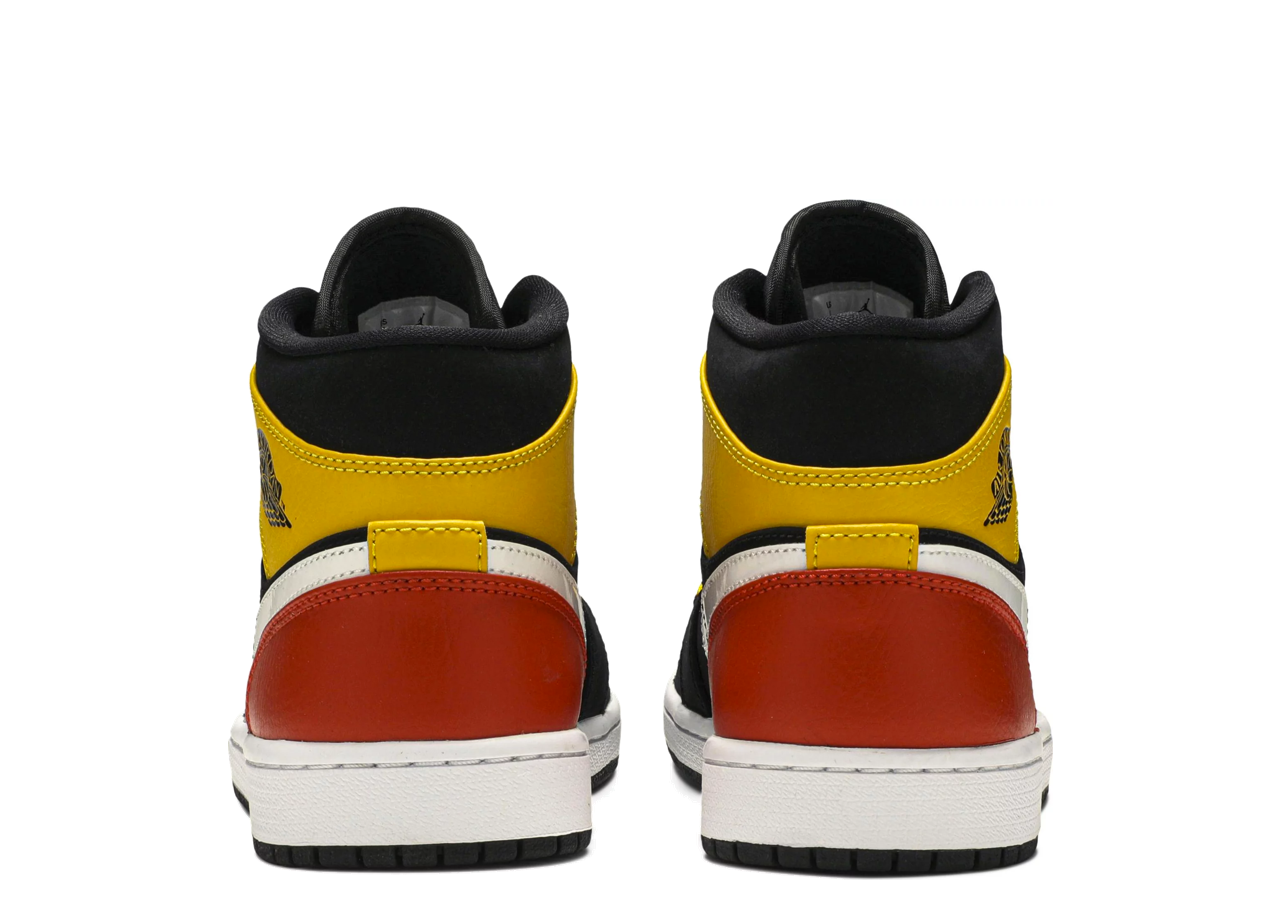 Air Jordan 1 Mid Black Amarillo Orange - photo 3