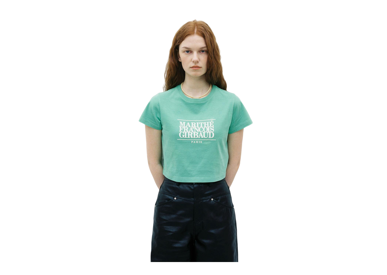 Marithe Francois Girbaud Classic Logo Crop Tee Green