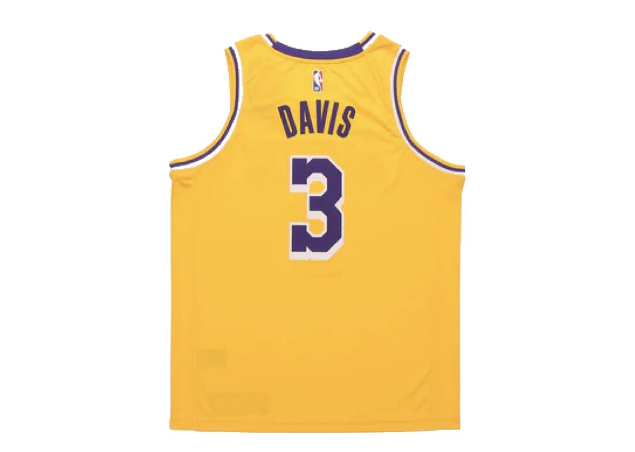 Nike NBA Basketball Jersey Season Los Angeles Lakers Davis Yellow - photo 2