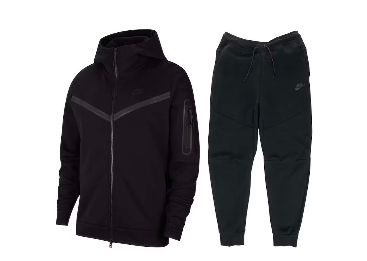 Nike Sportswear Tech Fleece Full Zip Hoodie & Joggers Set Black