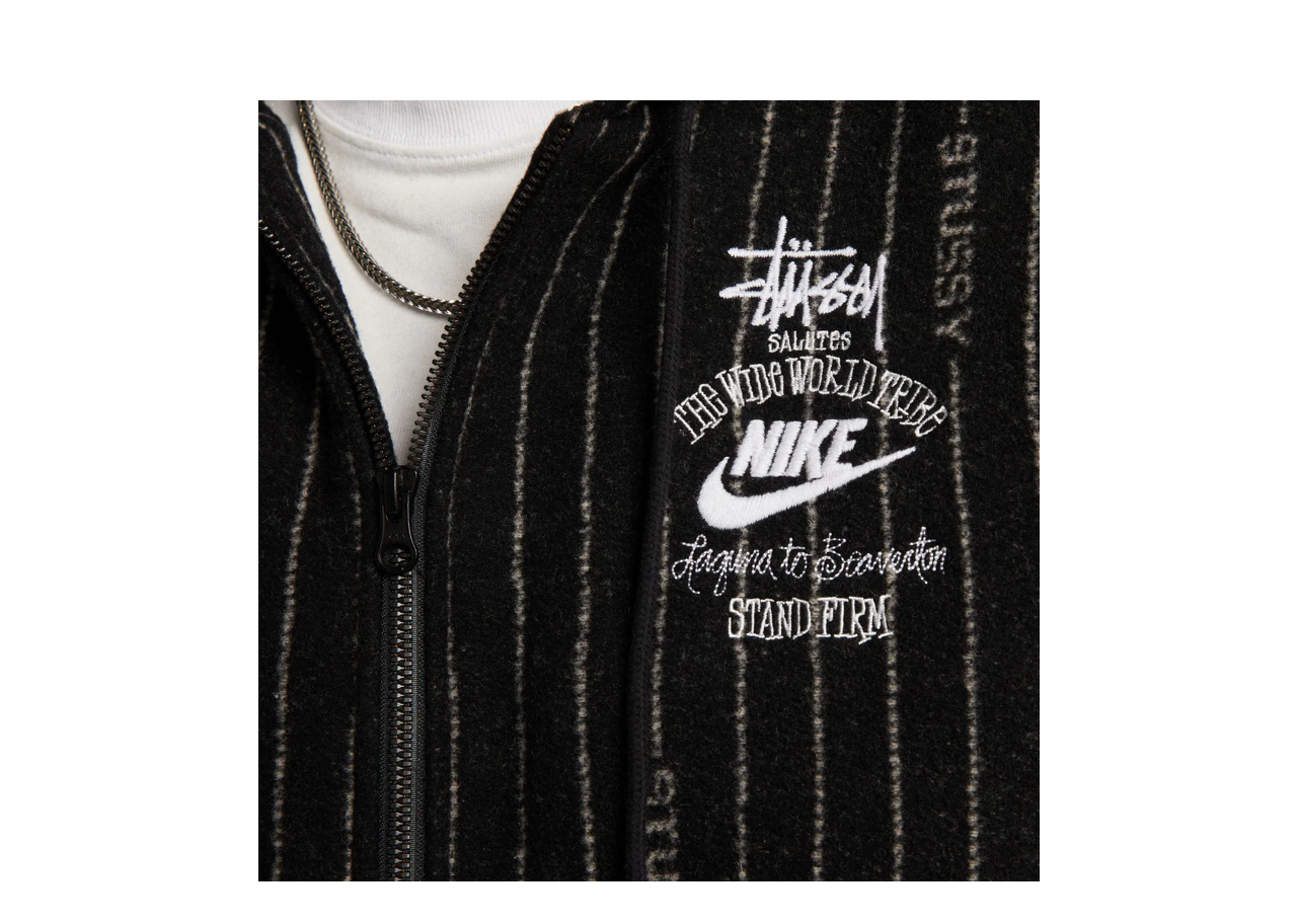Nike x Stussy Striped Wool Jacket (Asia Sizing) Black - photo 3