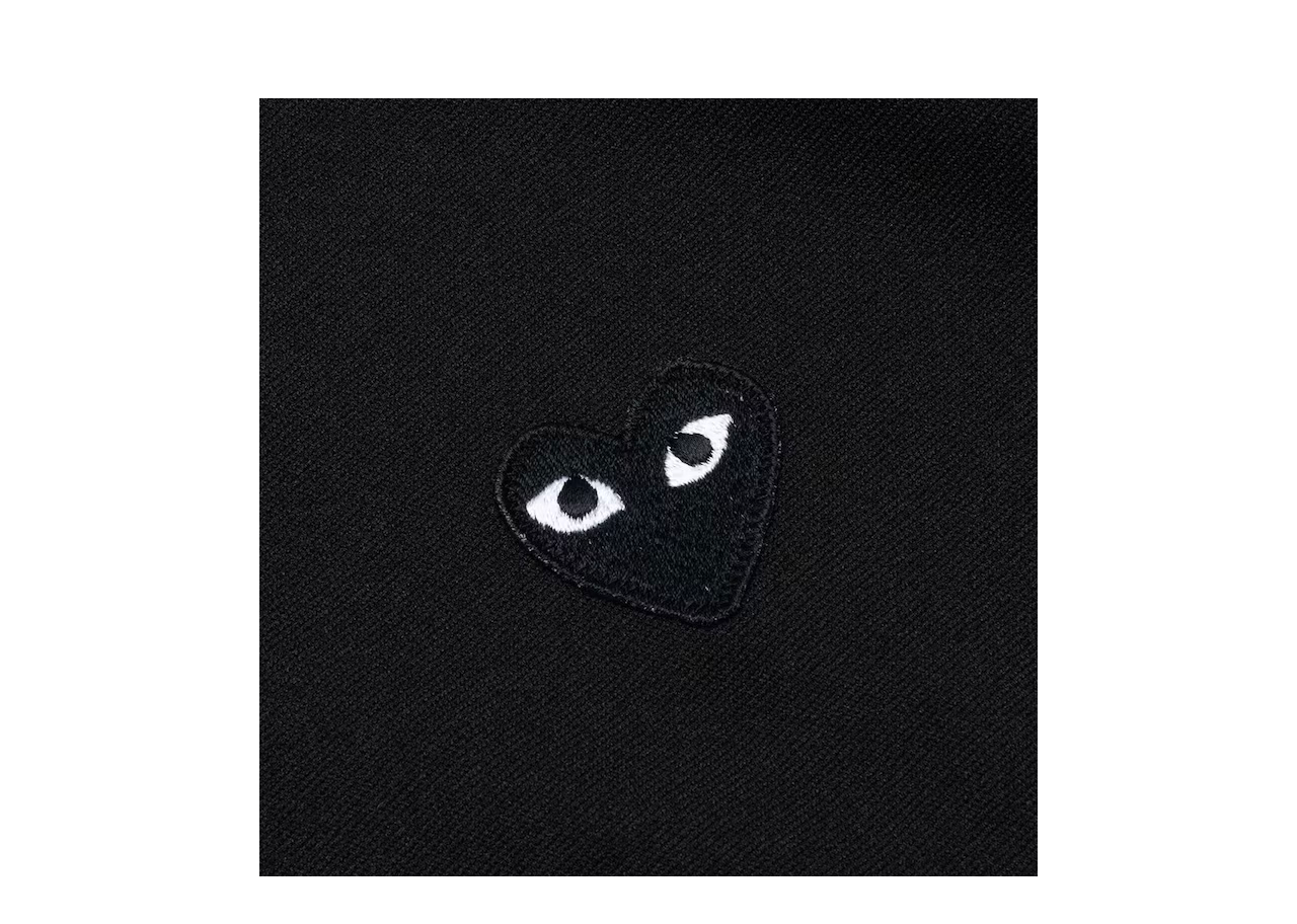 CDG Play Big Black Heart Zip Up Hoodie Black - photo 3