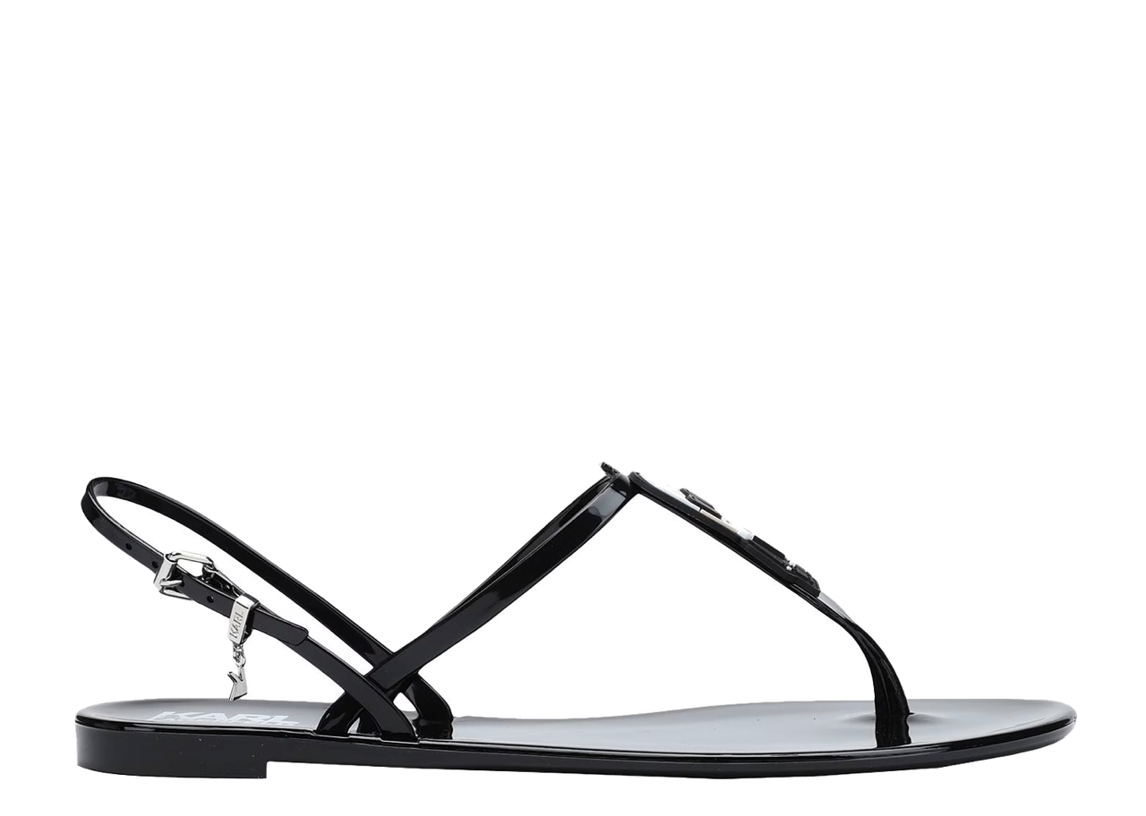 Karl Lagerfeld Jelly Ikonic Sling Flip Flops Black