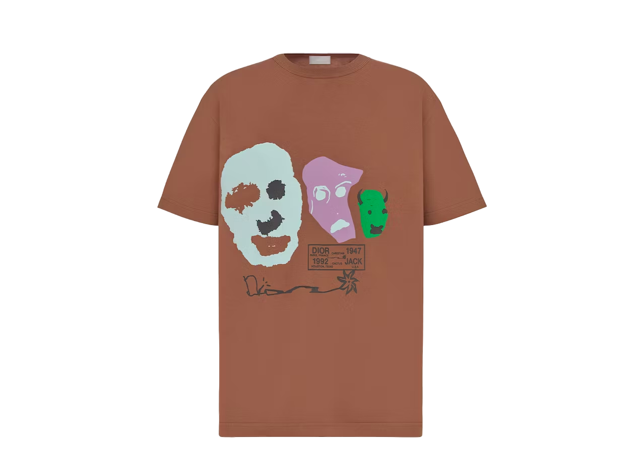 Dior X CACTUS JACK Oversized T-Shirt Coffee Brown