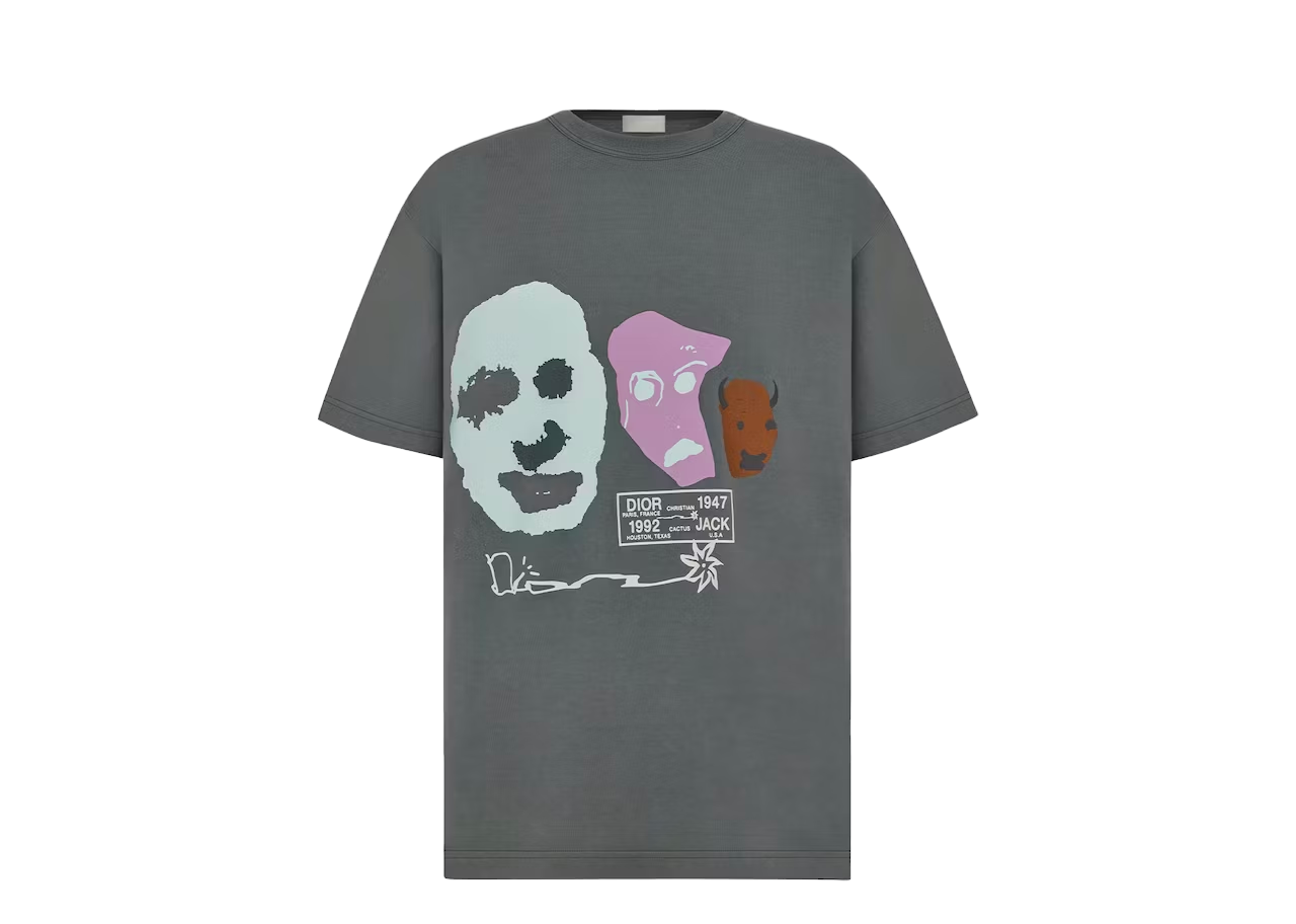 Dior X CACTUS JACK Oversized T-Shirt Gray/Multicolor