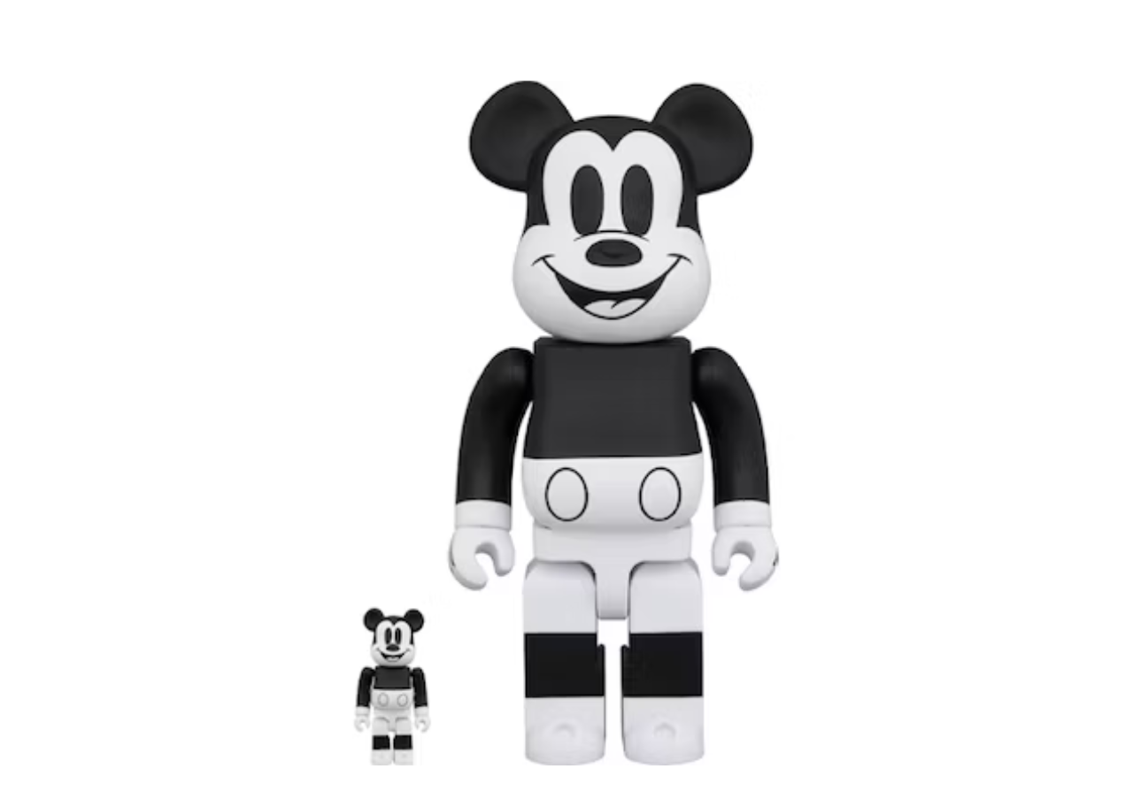 Bearbrick Mickey Mouse 2020 100% & 400% Set B&W Ver.