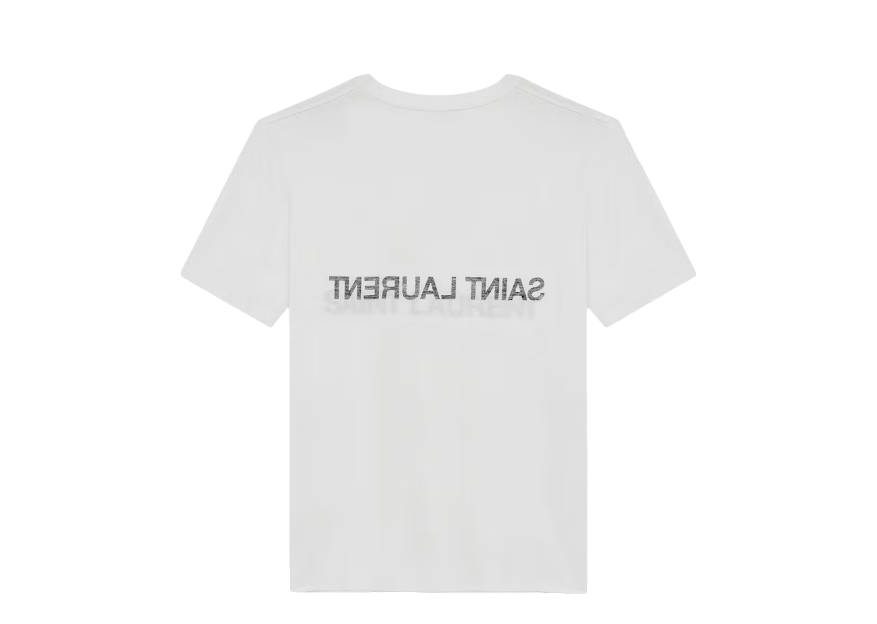 Saint Laurent Reverse Logo T-Shirt Natural - photo 2