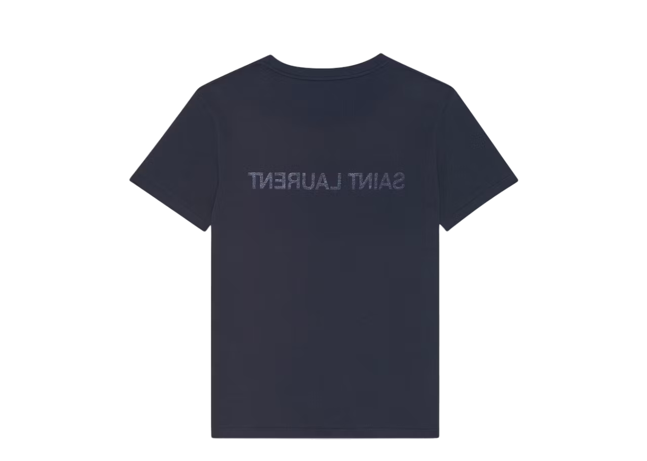 Saint Laurent Reverse Logo T-Shirt Navy - photo 2