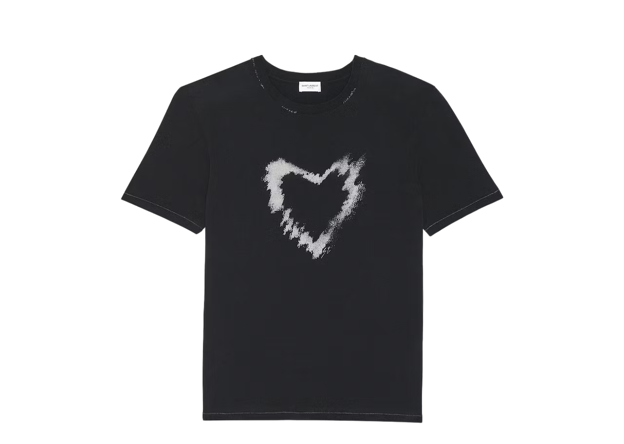 Saint Laurent Heart T-Shirt Black