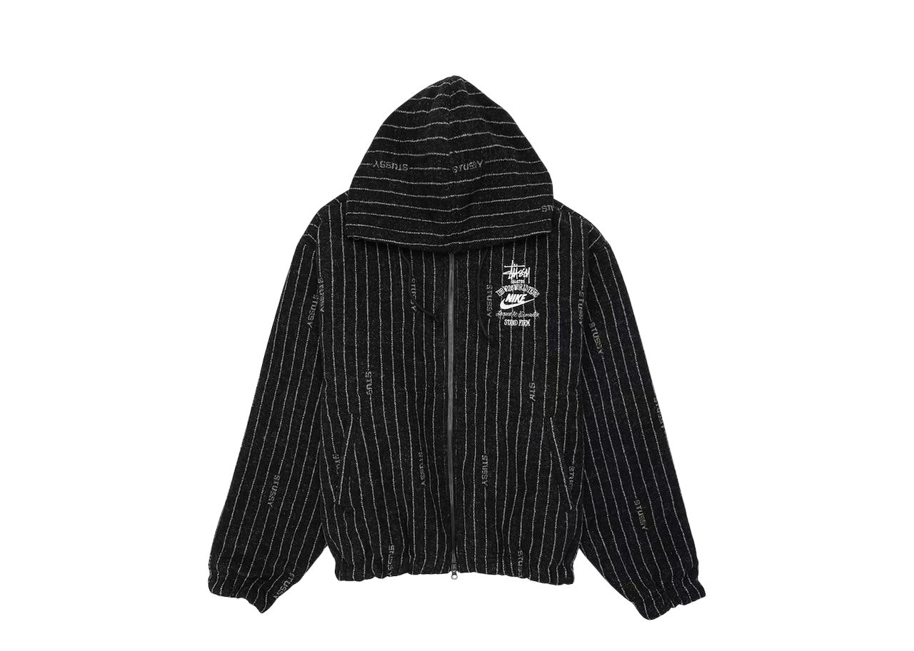 Nike X Stussy Striped Wool Jacket Black