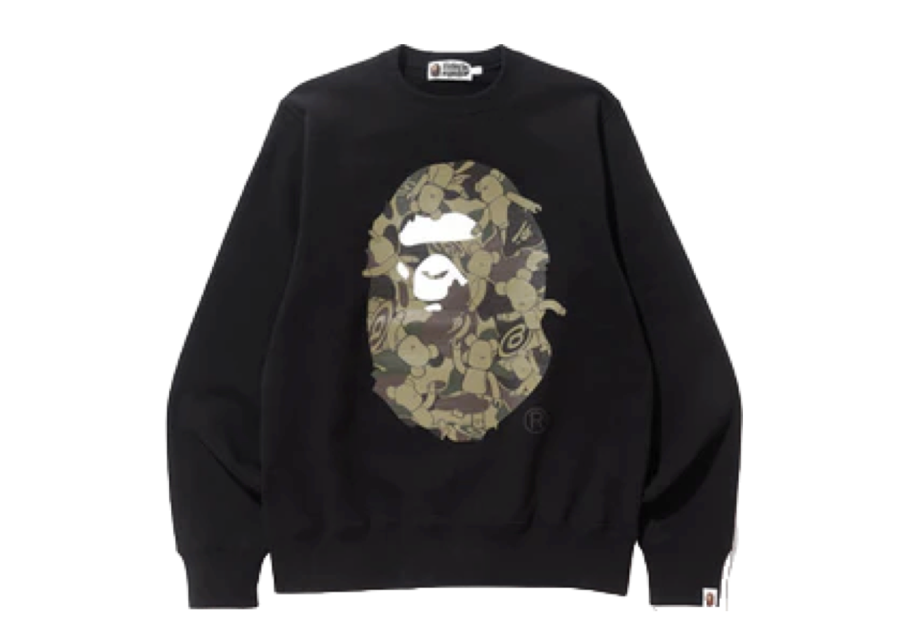 BAPE Crewneck Bear Brick Black