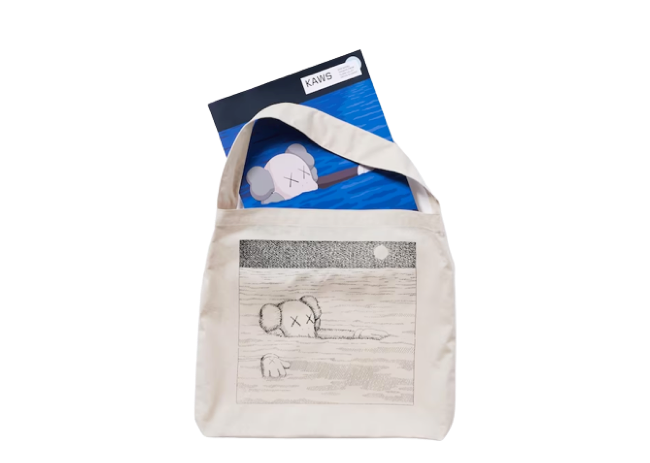 KAWS x Uniqlo Artbook Cover Tote Bag Natural