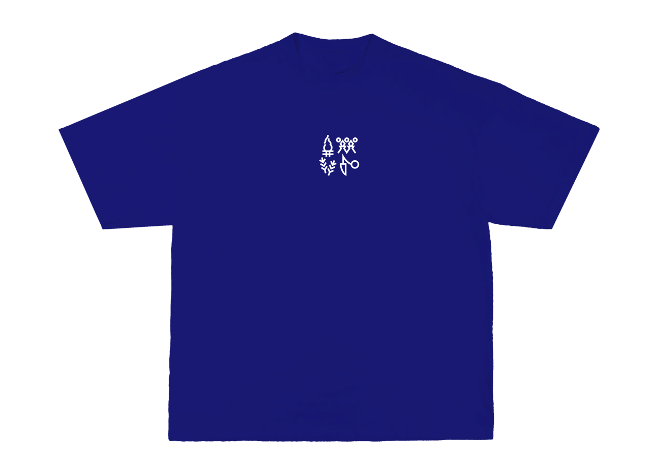Never Too Lavish Back E Logo Tee Blue
