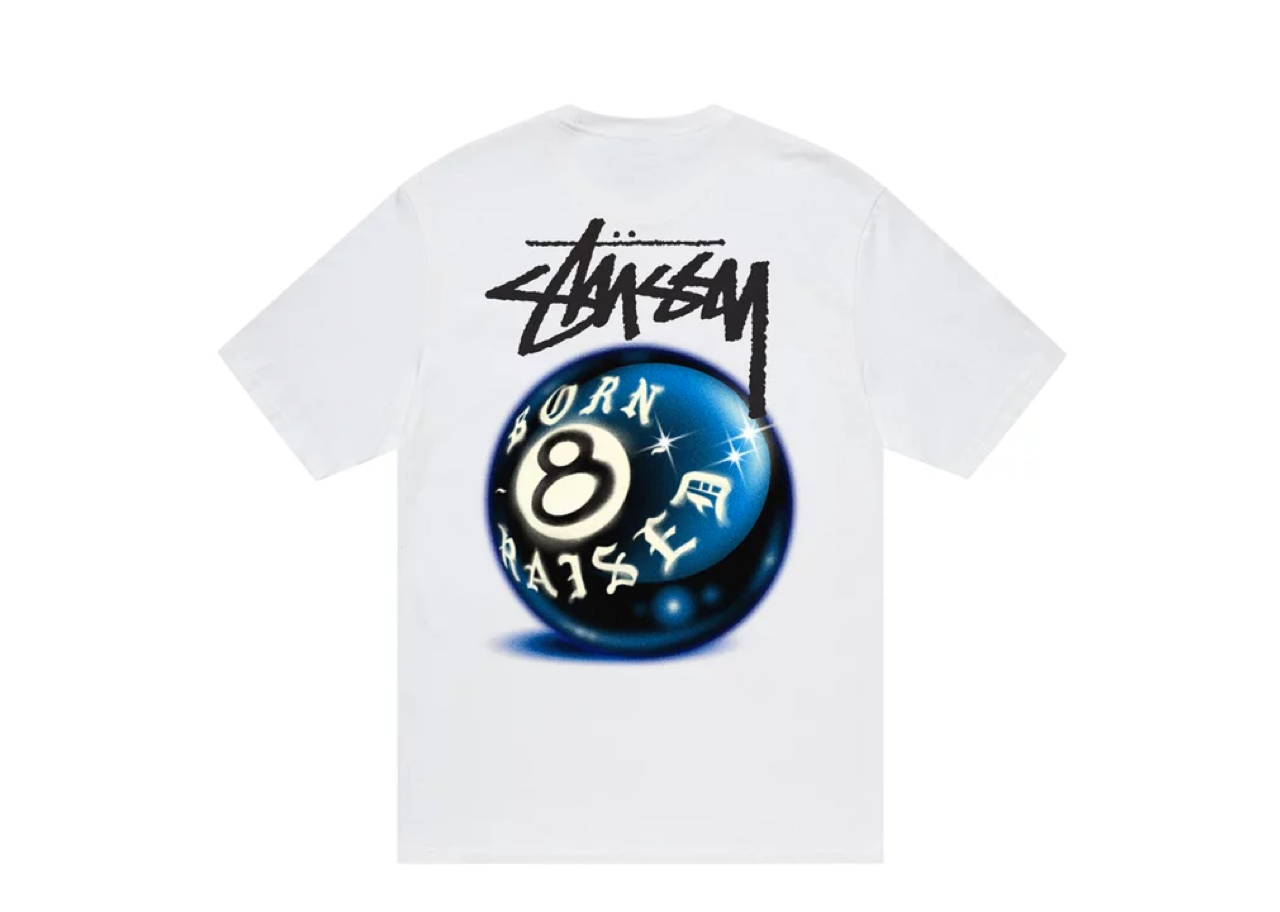Stussy x Born X Raised 8 Ball Tee White - photo 2