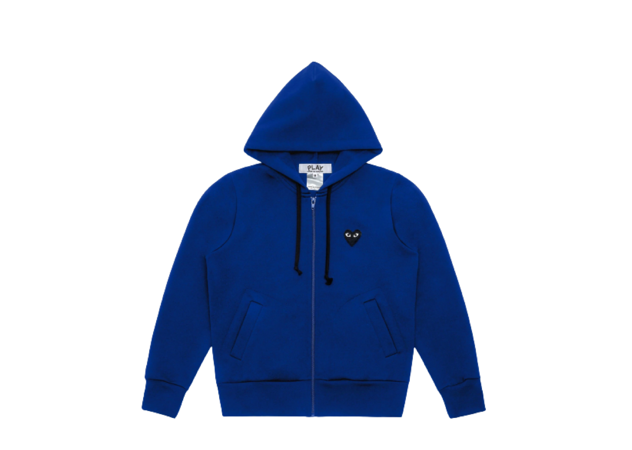 Comme des Garçons Play Big Heart Zip Hooded Sweatshirt Navy