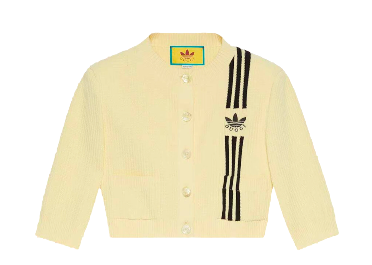 Gucci X Adidas Cropped Cardigan Yellow