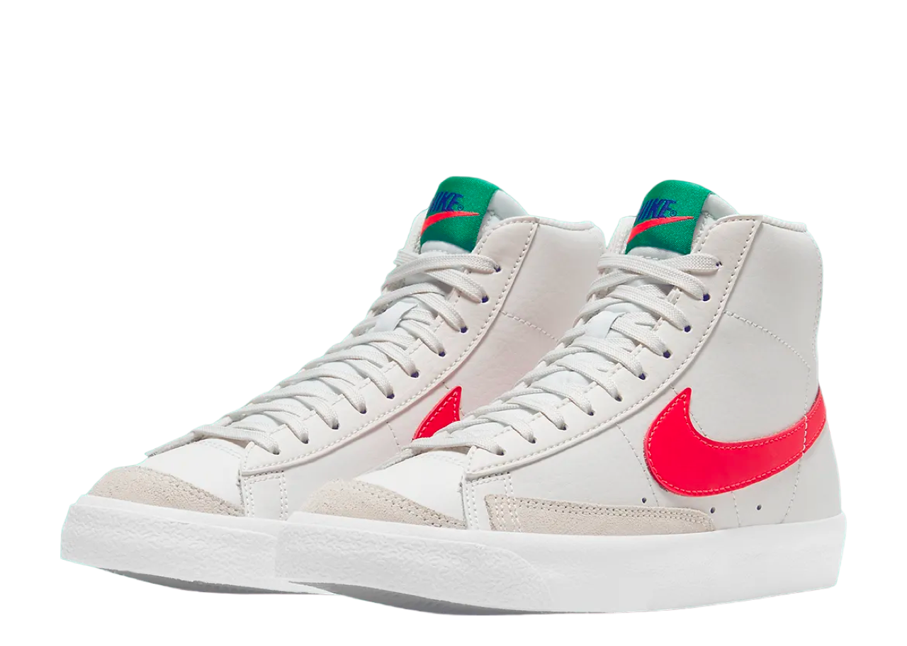 Nike Blazer Mid 77 Platinum Tint Bright Crimson (Grade School) - photo 2