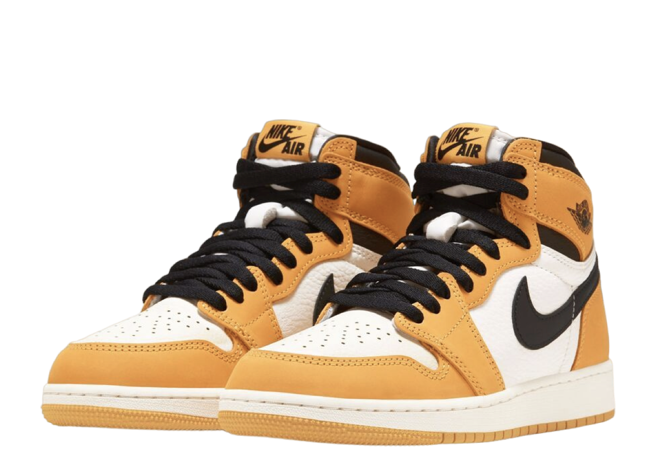 Air Jordan 1 Retro High OG Yellow Ochre (Grade School) - photo 2