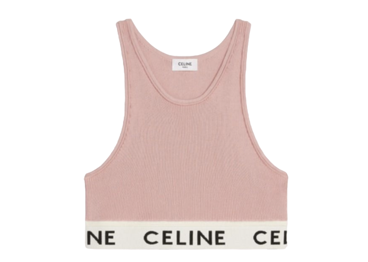 Celine Mesh Bra Sport Crop Top Pink