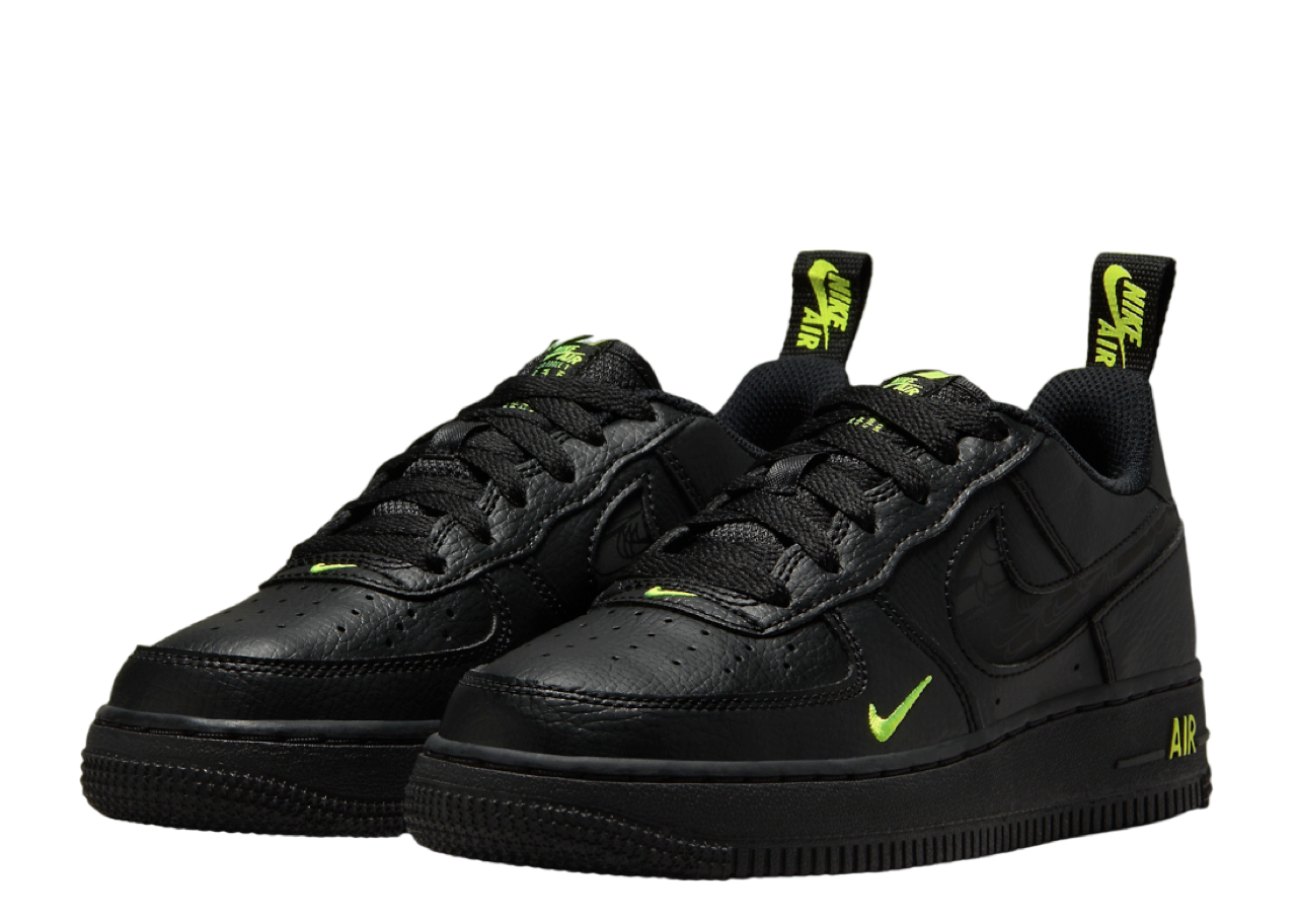 Nike Air Force 1 LV8 Multi Swoosh Black Volt (Grade School) - photo 2