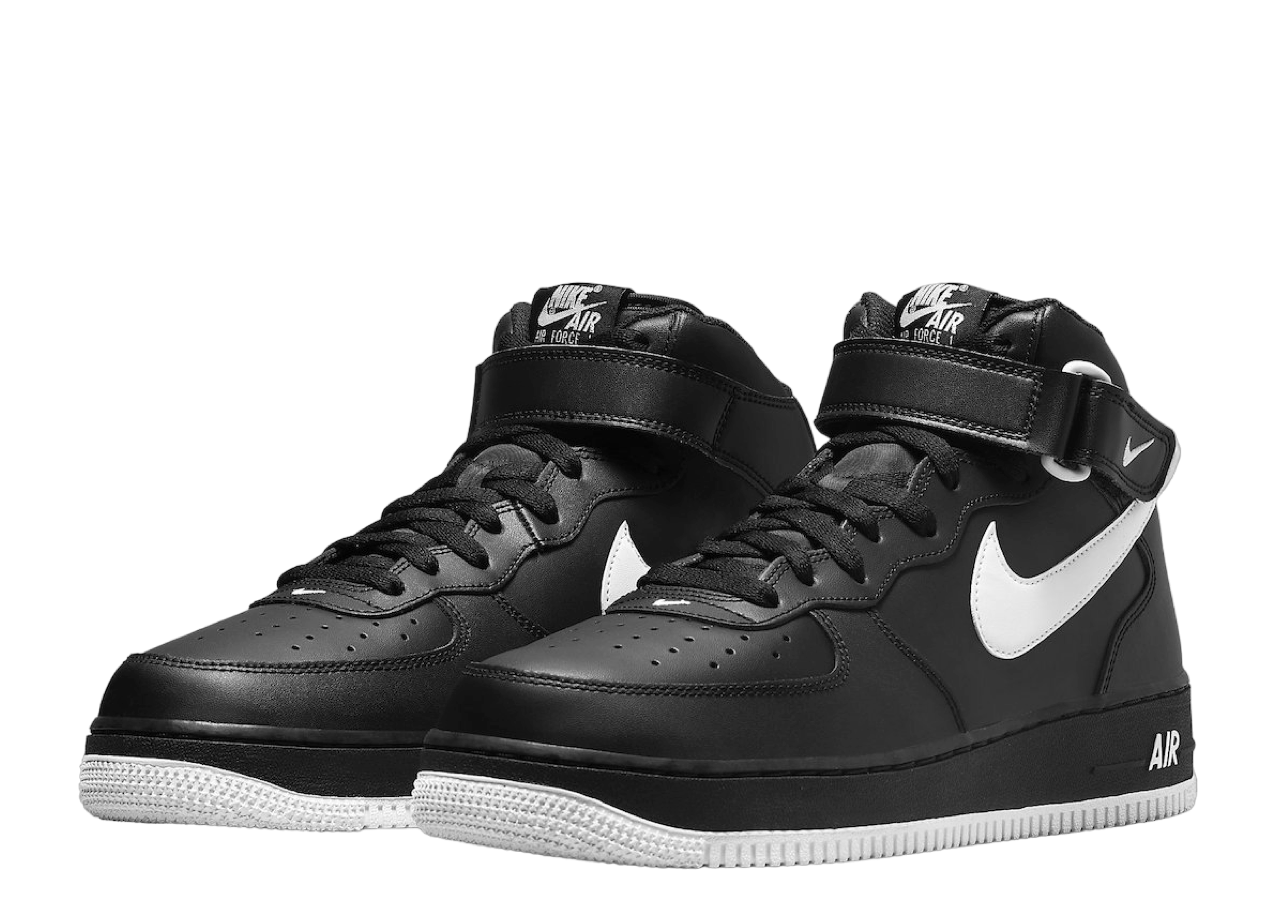 Nike Air Force 1 Mid '07 Black White Sole - photo 2