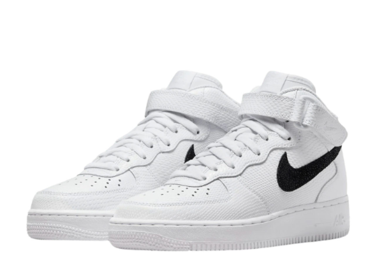 Nike Air Force 1 Mid '07 Snakeskin White Black (Women's) - photo 2