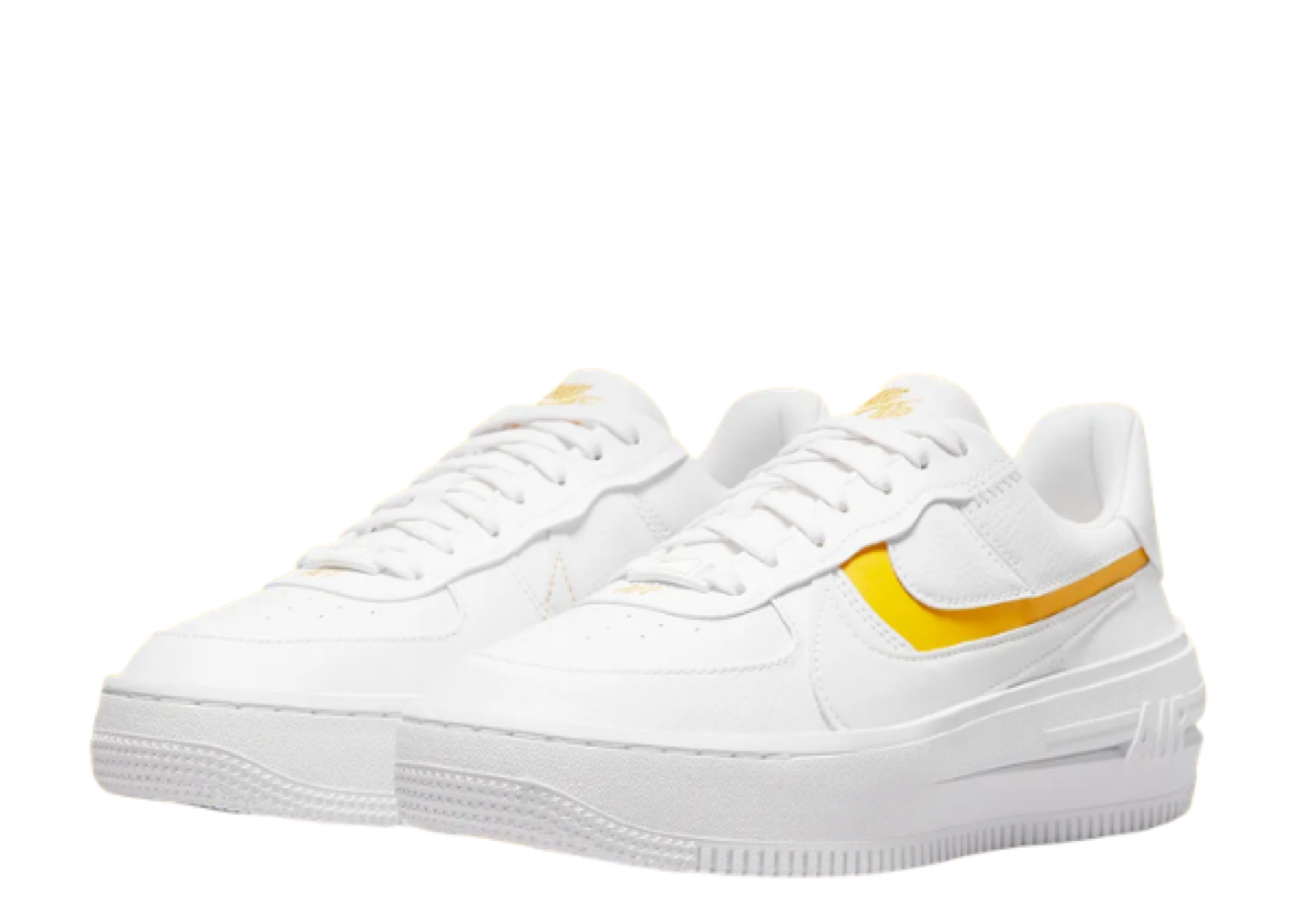 Nike Air Force 1 PLT.AF.ORM White Yellow Ochre (Women's) - photo 2