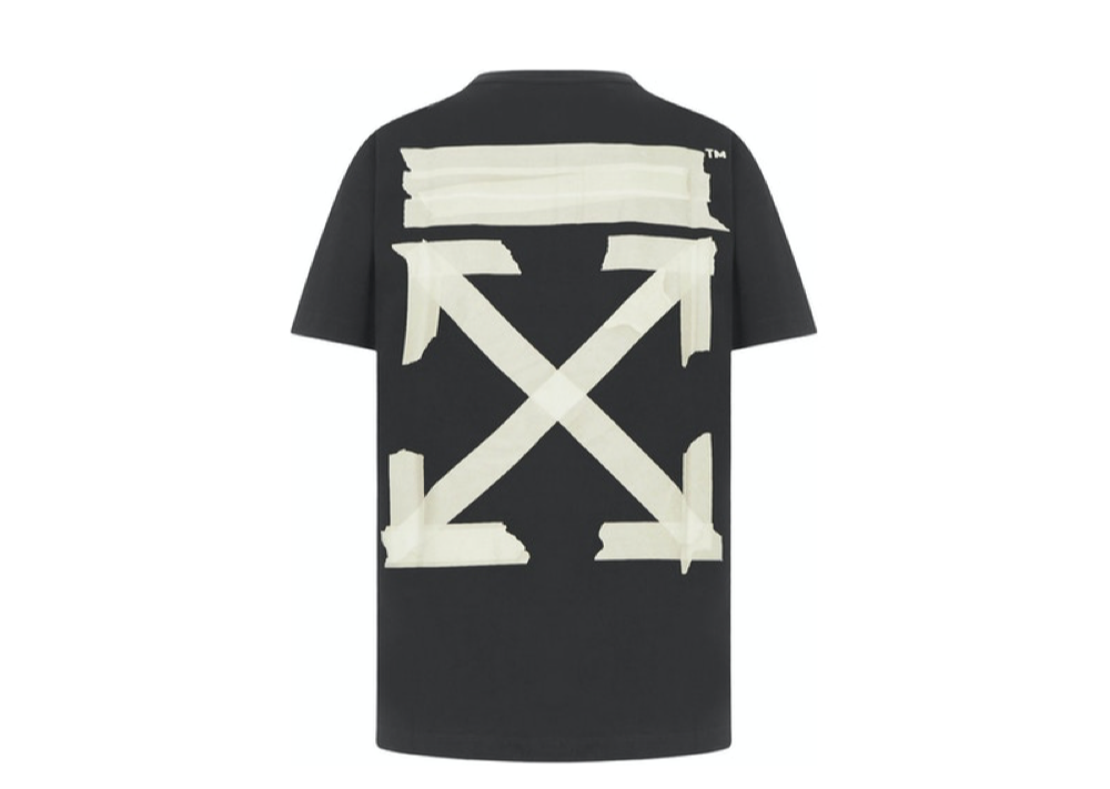 Off-White Slim Fit Tape Arrows T-Shirt Black/Beige - photo 2