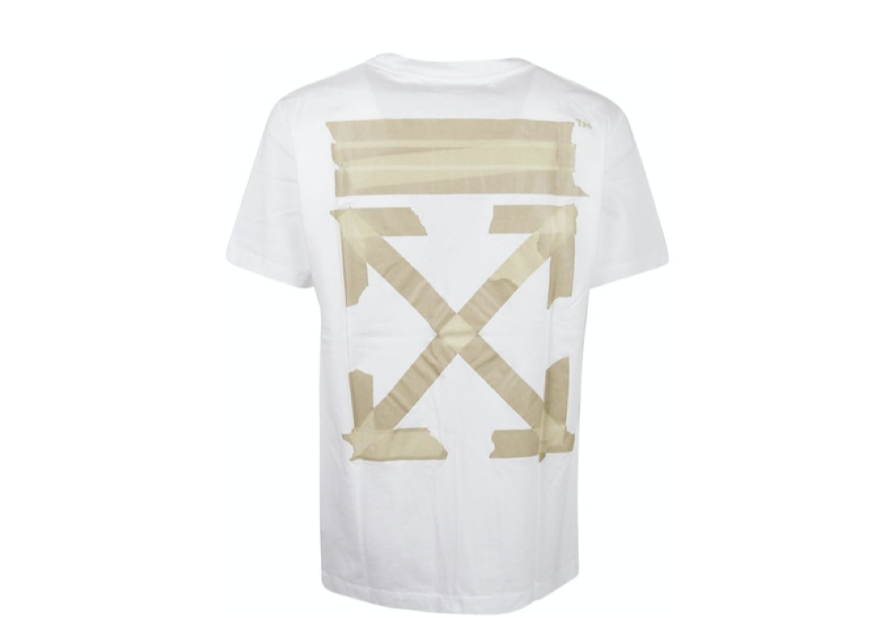 Off-White Slim Fit Tape Arrows T-Shirt White/Beige - photo 2