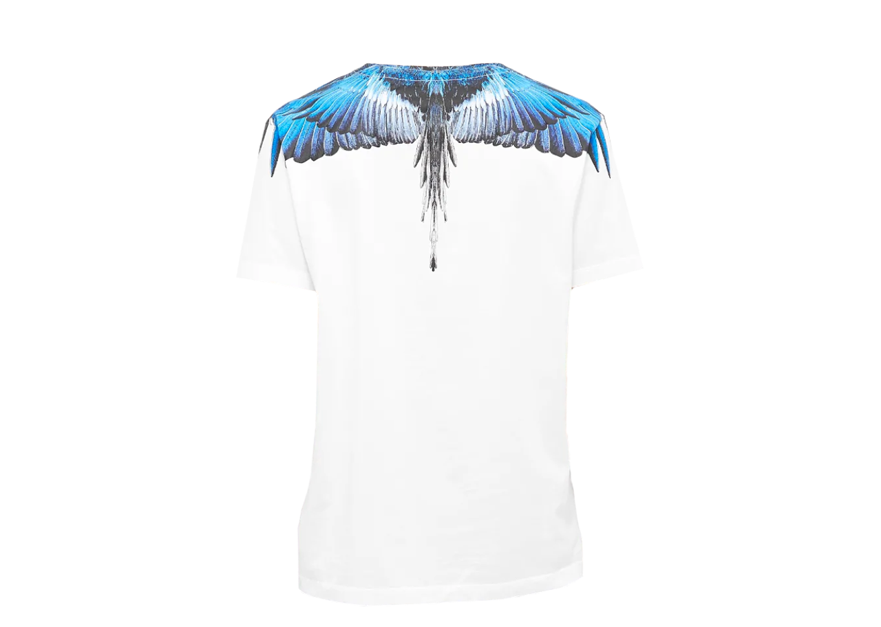 Marcelo Burlon Wings Shoulder Tee White Blue - photo 2