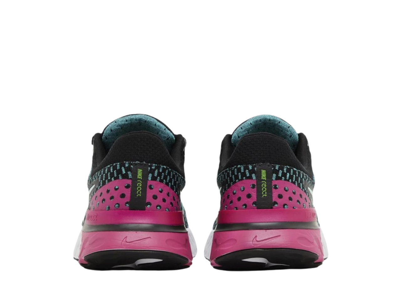 Nike React Infinity Run Flyknit 3 Black Pink Prime Dynamic Turquoise (Women's) - photo 3