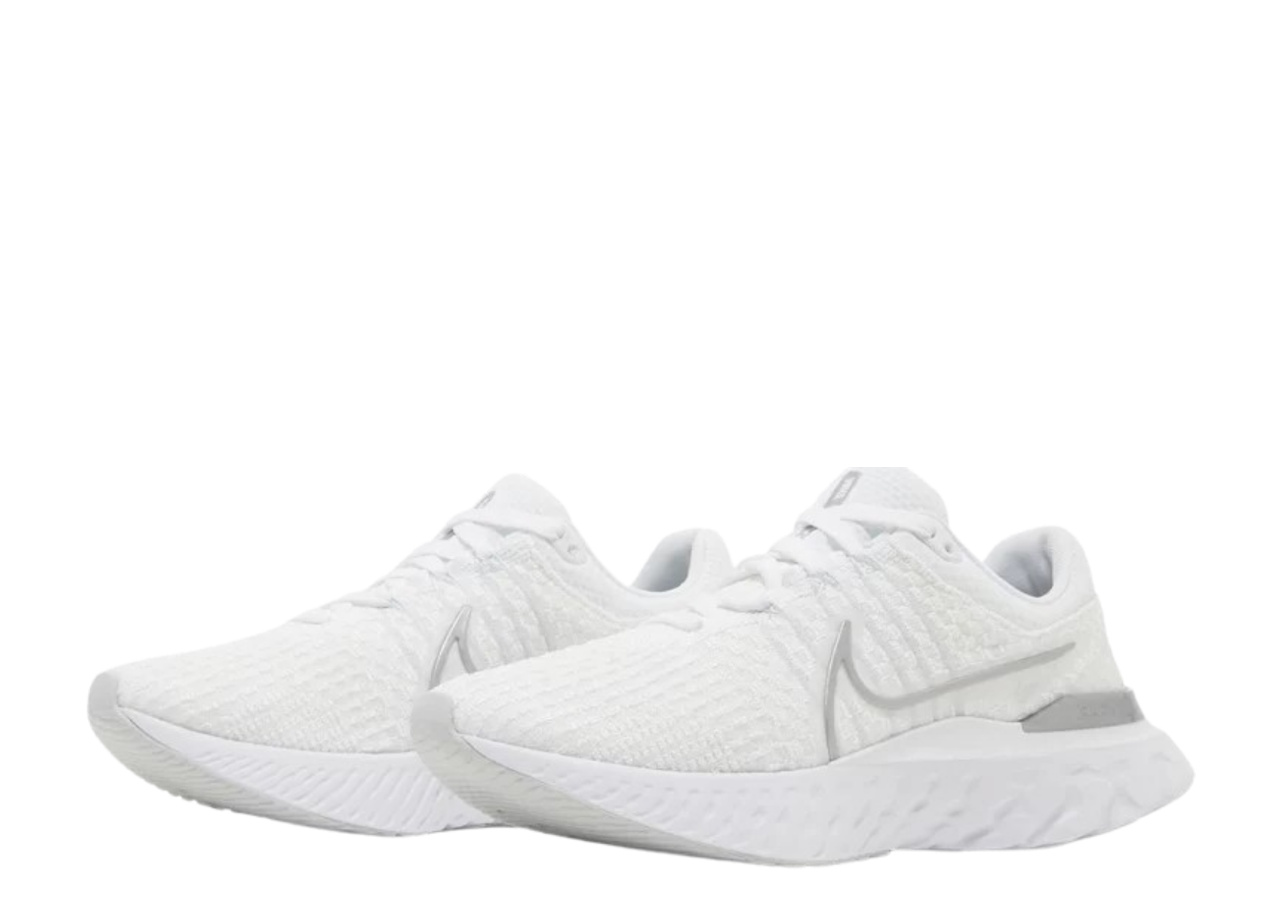 Nike React Infinity Run Flyknit 3 White Metallic Silver (Women's) - photo 2