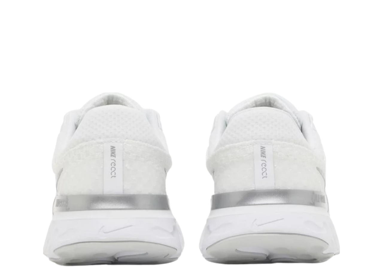 Nike React Infinity Run Flyknit 3 White Metallic Silver (Women's) - photo 3