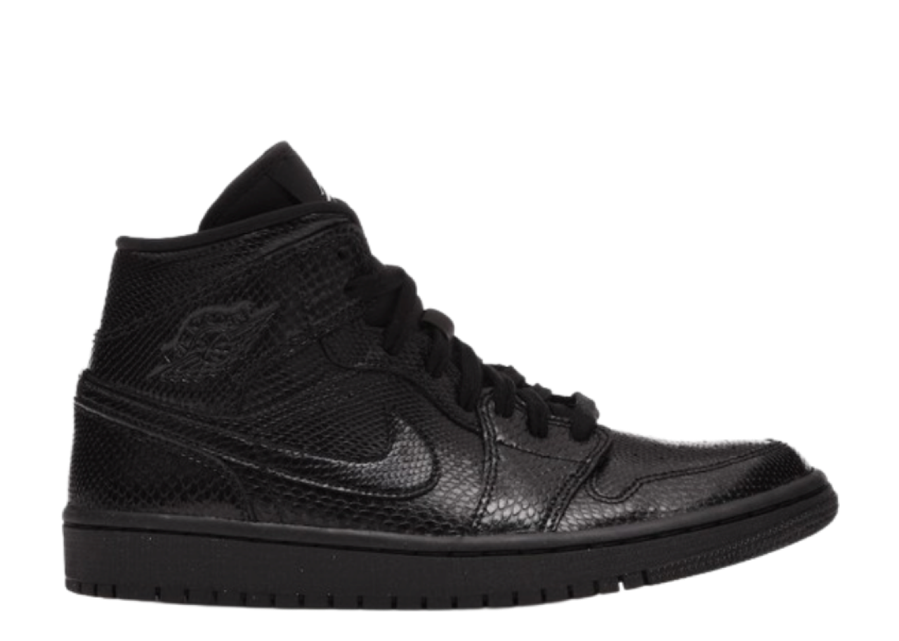 Jordan 1 Mid Black Snakeskin (Women's)