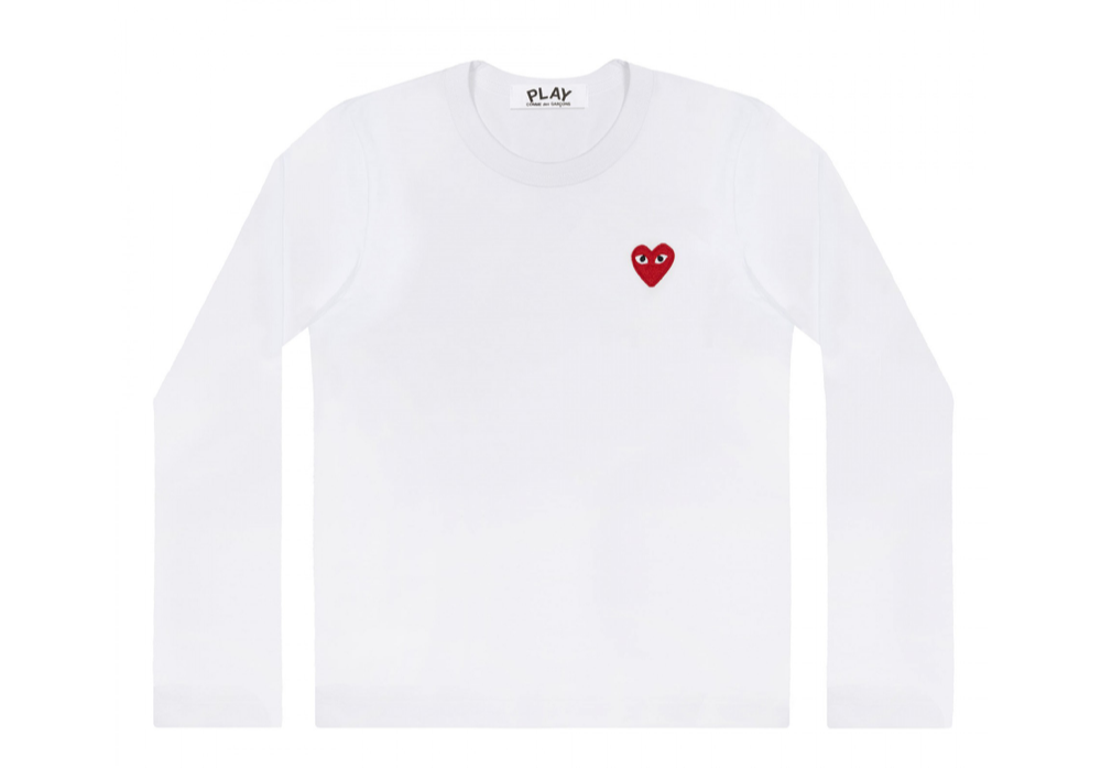 Comme Des Garçons Red Play Long T-Shirt White