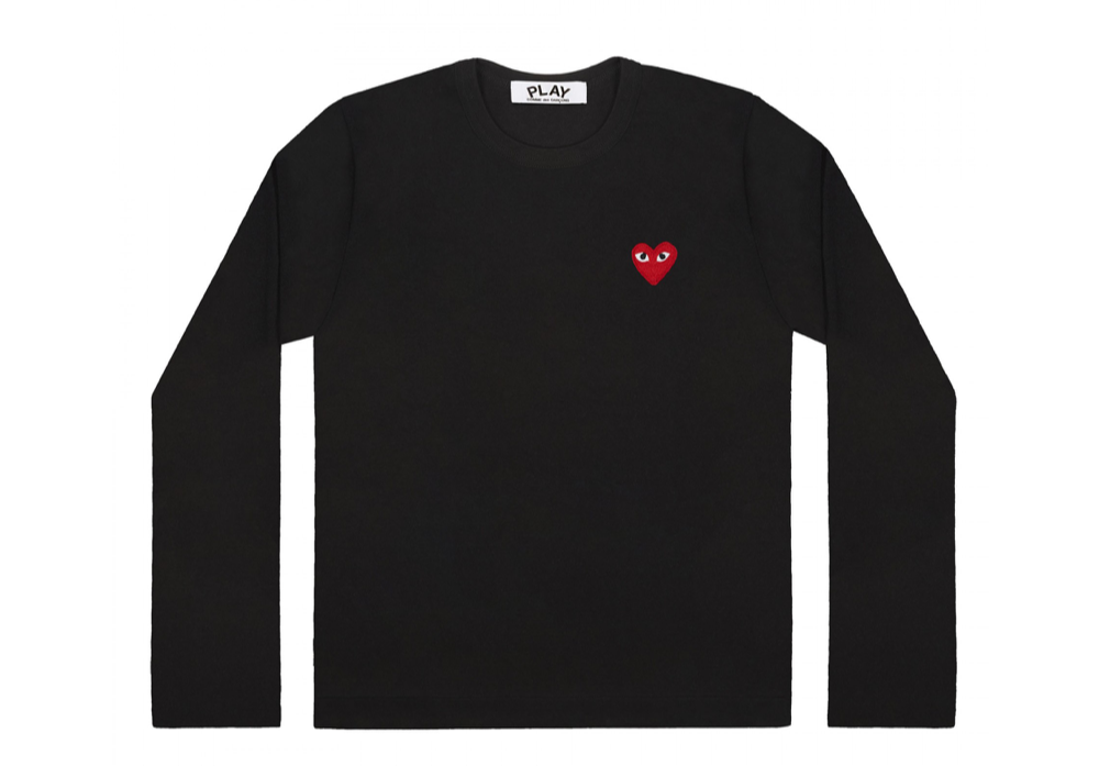 Comme Des Garçons Red Play Long T-Shirt Women Black