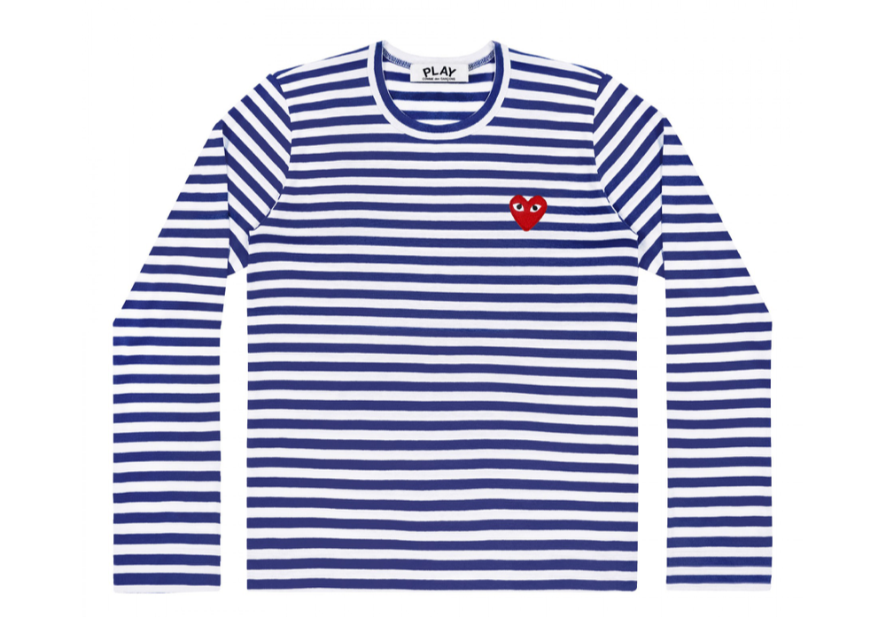 Comme Des Garçons Play Striped T-Shirt Women Blue