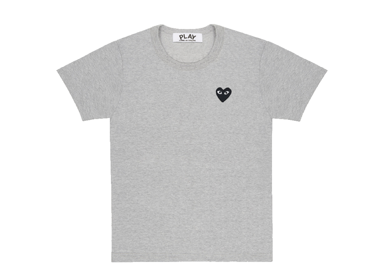 Comme Des Garçons PLAY Black Emblem Grey T-Shirt